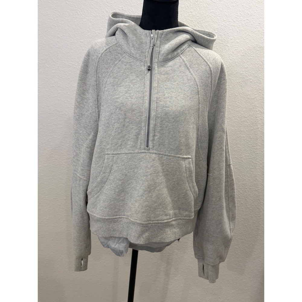 Lululemon Scuba Oversized Half-Zip Hoodie Heathered Core Ultra Light Grey M/L